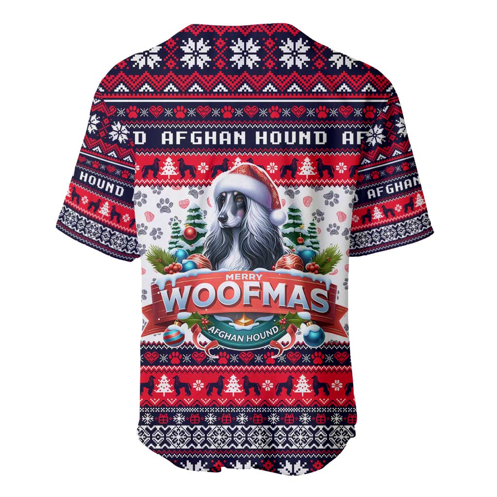 Afghan Hound Merry Woofmas Baseball Jersey Christmas Dog Art Style - Wonder Print Shop