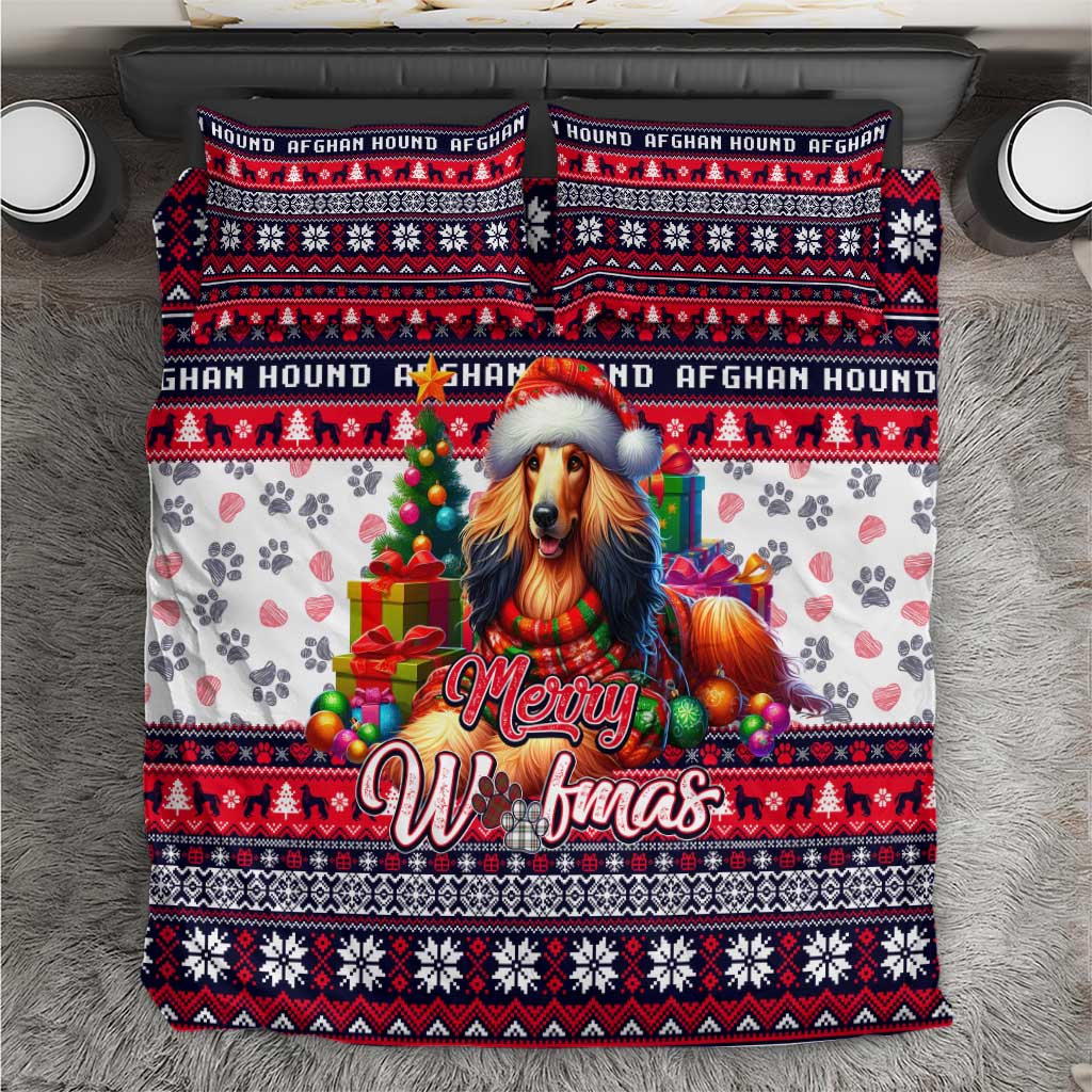 Afghan Hound Merry Woofmas Bedding Set Christmas Dog Art Style - Wonder Print Shop
