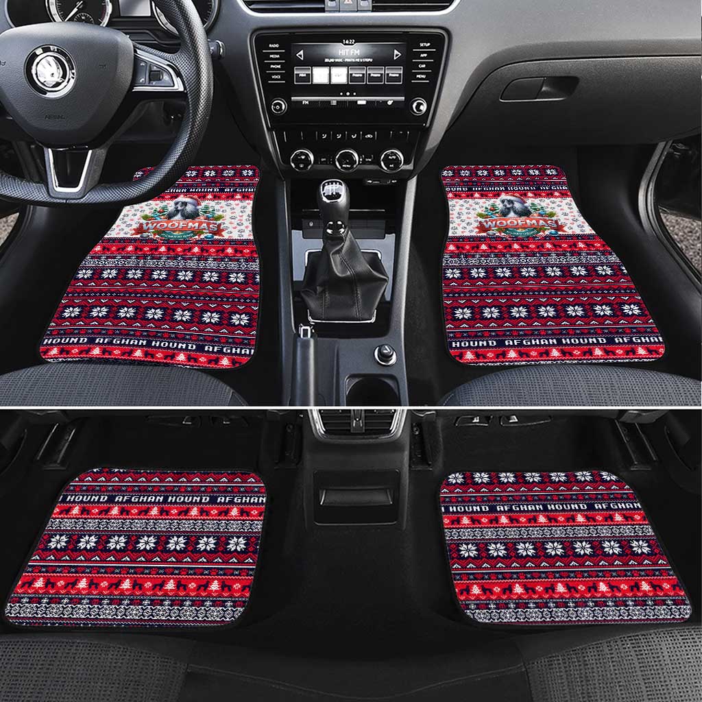 Afghan Hound Merry Woofmas Car Mats Christmas Dog Art Style - Wonder Print Shop