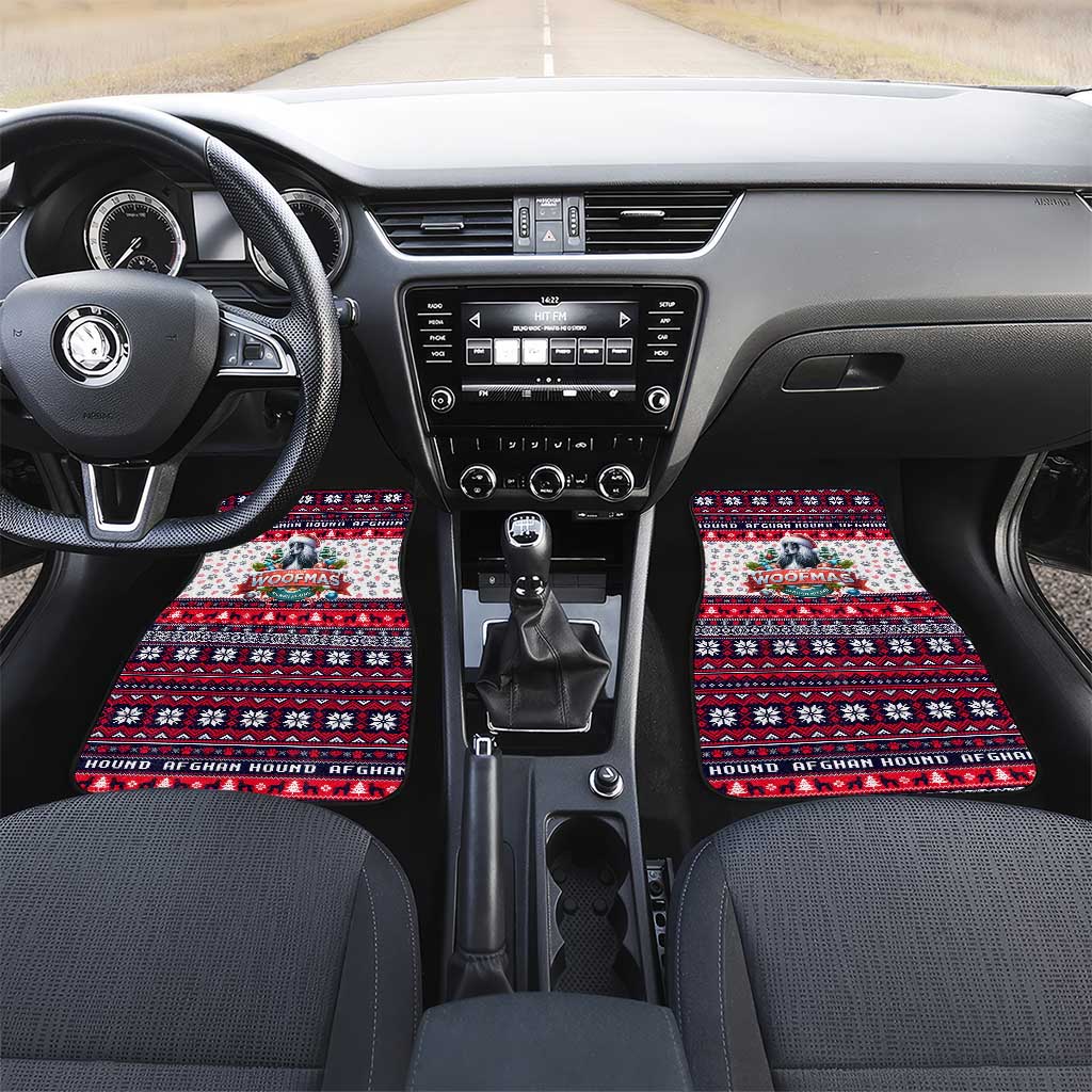 Afghan Hound Merry Woofmas Car Mats Christmas Dog Art Style - Wonder Print Shop