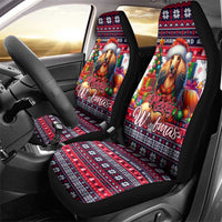 Afghan Hound Merry Woofmas Car Seat Cover Christmas Dog Art Style - Wonder Print Shop