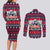 Afghan Hound Merry Woofmas Couples Matching Long Sleeve Bodycon Dress and Long Sleeve Button Shirt Christmas Dog Art Style - Wonder Print Shop