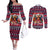 Afghan Hound Merry Woofmas Couples Matching Off The Shoulder Long Sleeve Dress and Long Sleeve Button Shirt Christmas Dog Art Style