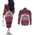 Afghan Hound Merry Woofmas Couples Matching Off The Shoulder Long Sleeve Dress and Long Sleeve Button Shirt Christmas Dog Art Style