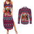 Afghan Hound Merry Woofmas Couples Matching Summer Maxi Dress and Long Sleeve Button Shirt Christmas Dog Art Style - Wonder Print Shop