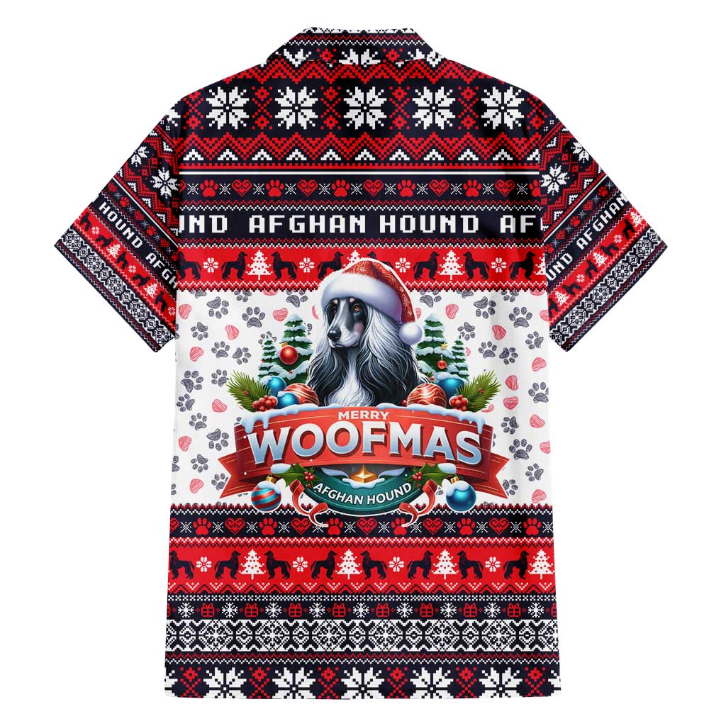 Afghan Hound Merry Woofmas Family Matching Long Sleeve Bodycon Dress and Hawaiian Shirt Christmas Dog Art Style - Wonder Print Shop