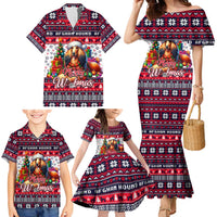 Afghan Hound Merry Woofmas Family Matching Mermaid Dress and Hawaiian Shirt Christmas Dog Art Style - Wonder Print Shop