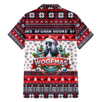 Afghan Hound Merry Woofmas Family Matching Off The Shoulder Long Sleeve Dress and Hawaiian Shirt Christmas Dog Art Style - Wonder Print Shop