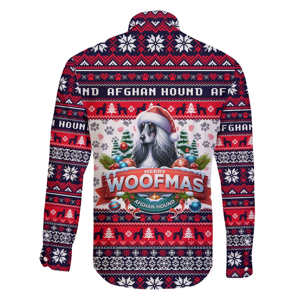 Afghan Hound Merry Woofmas Family Matching Short Sleeve Bodycon Dress and Hawaiian Shirt Christmas Dog Art Style - Wonder Print Shop
