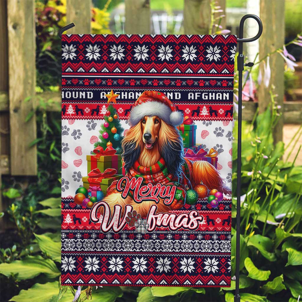 Afghan Hound Merry Woofmas Garden Flag Christmas Dog Art Style - Wonder Print Shop