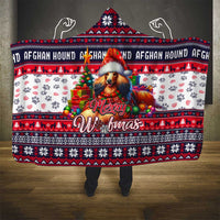 Afghan Hound Merry Woofmas Hooded Blanket Christmas Dog Art Style