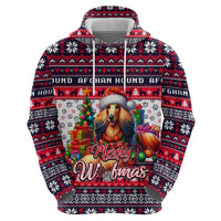 Afghan Hound Merry Woofmas Hoodie Christmas Dog Art Style - Wonder Print Shop