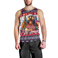Afghan Hound Merry Woofmas Men Tank Top Christmas Dog Art Style - Wonder Print Shop