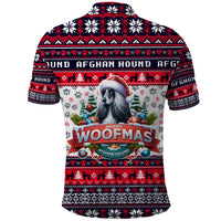 Afghan Hound Merry Woofmas Polo Shirt Christmas Dog Art Style - Wonder Print Shop