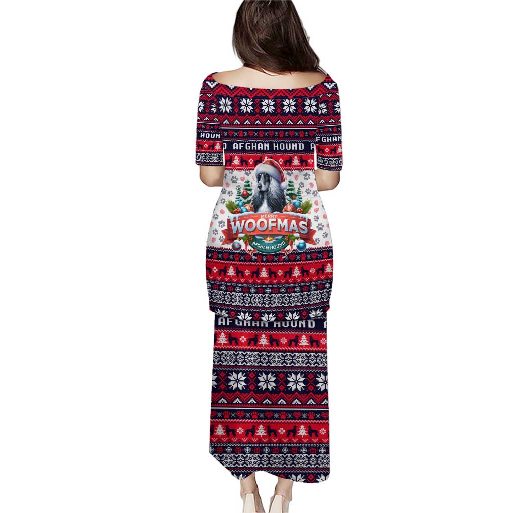 Afghan Hound Merry Woofmas Puletasi Christmas Dog Art Style - Wonder Print Shop