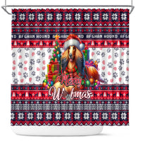 Afghan Hound Merry Woofmas Shower Curtain Christmas Dog Art Style