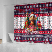 Afghan Hound Merry Woofmas Shower Curtain Christmas Dog Art Style