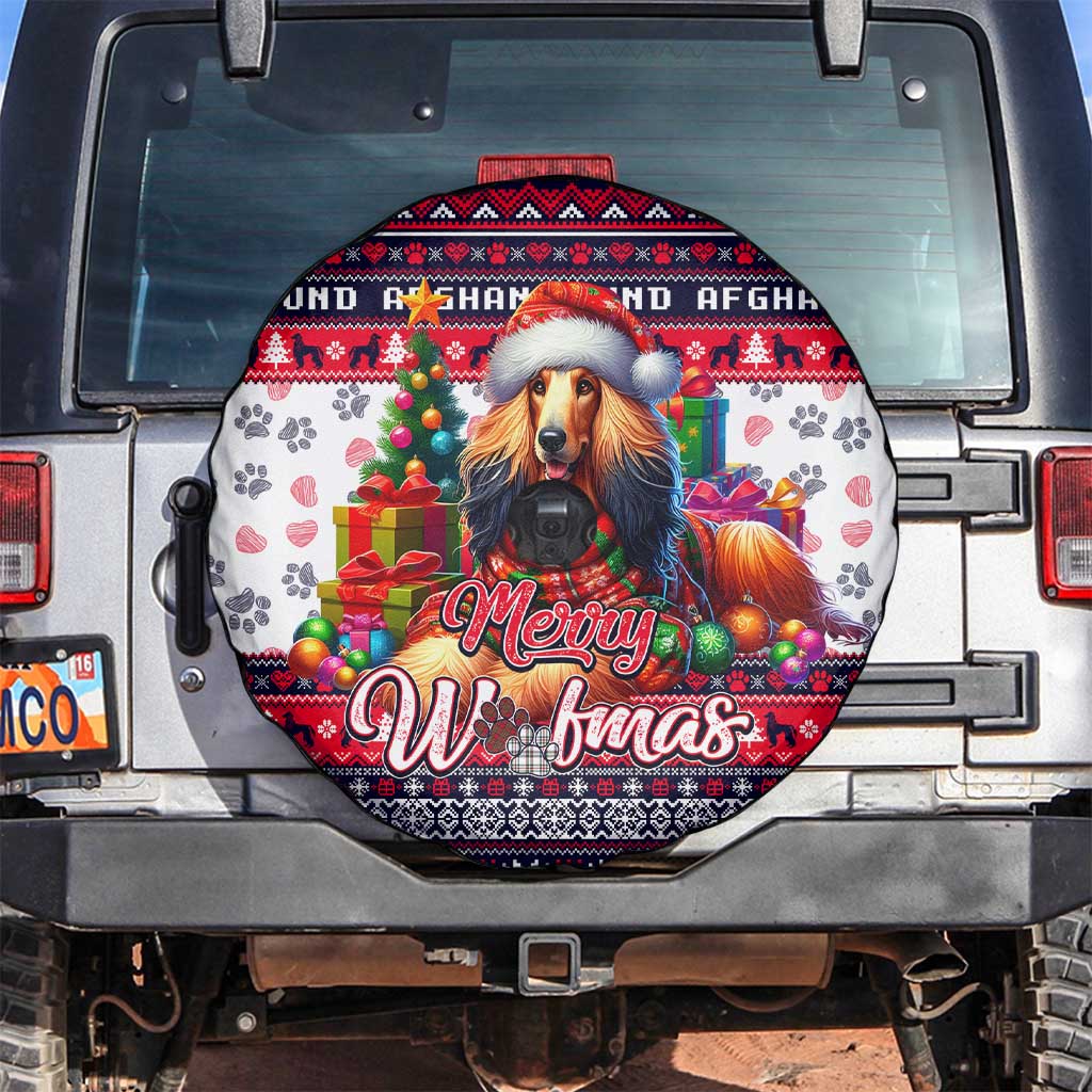Afghan Hound Merry Woofmas Spare Tire Cover Christmas Dog Art Style - Wonder Print Shop