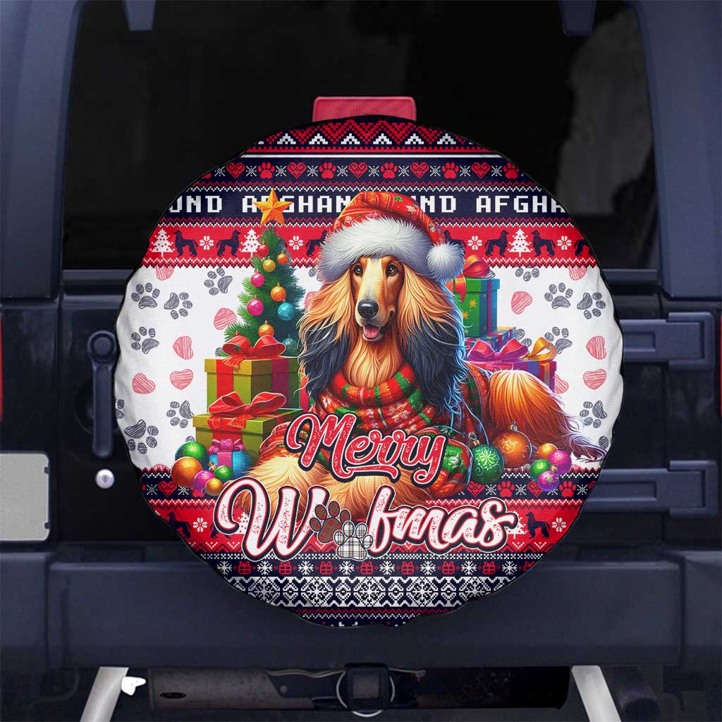 Afghan Hound Merry Woofmas Spare Tire Cover Christmas Dog Art Style - Wonder Print Shop