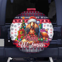 Afghan Hound Merry Woofmas Spare Tire Cover Christmas Dog Art Style - Wonder Print Shop