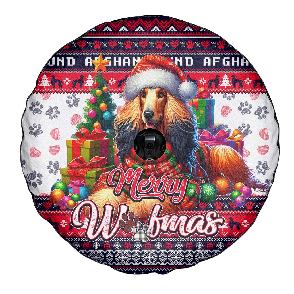 Afghan Hound Merry Woofmas Spare Tire Cover Christmas Dog Art Style - Wonder Print Shop