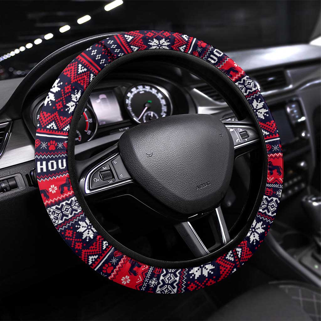 Afghan Hound Merry Woofmas Steering Wheel Cover Christmas Dog Art Style - Wonder Print Shop