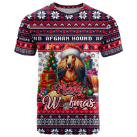 Afghan Hound Merry Woofmas T Shirt Christmas Dog Art Style - Wonder Print Shop
