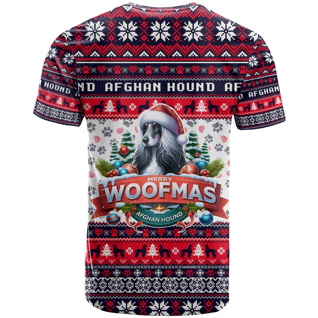 Afghan Hound Merry Woofmas T Shirt Christmas Dog Art Style - Wonder Print Shop