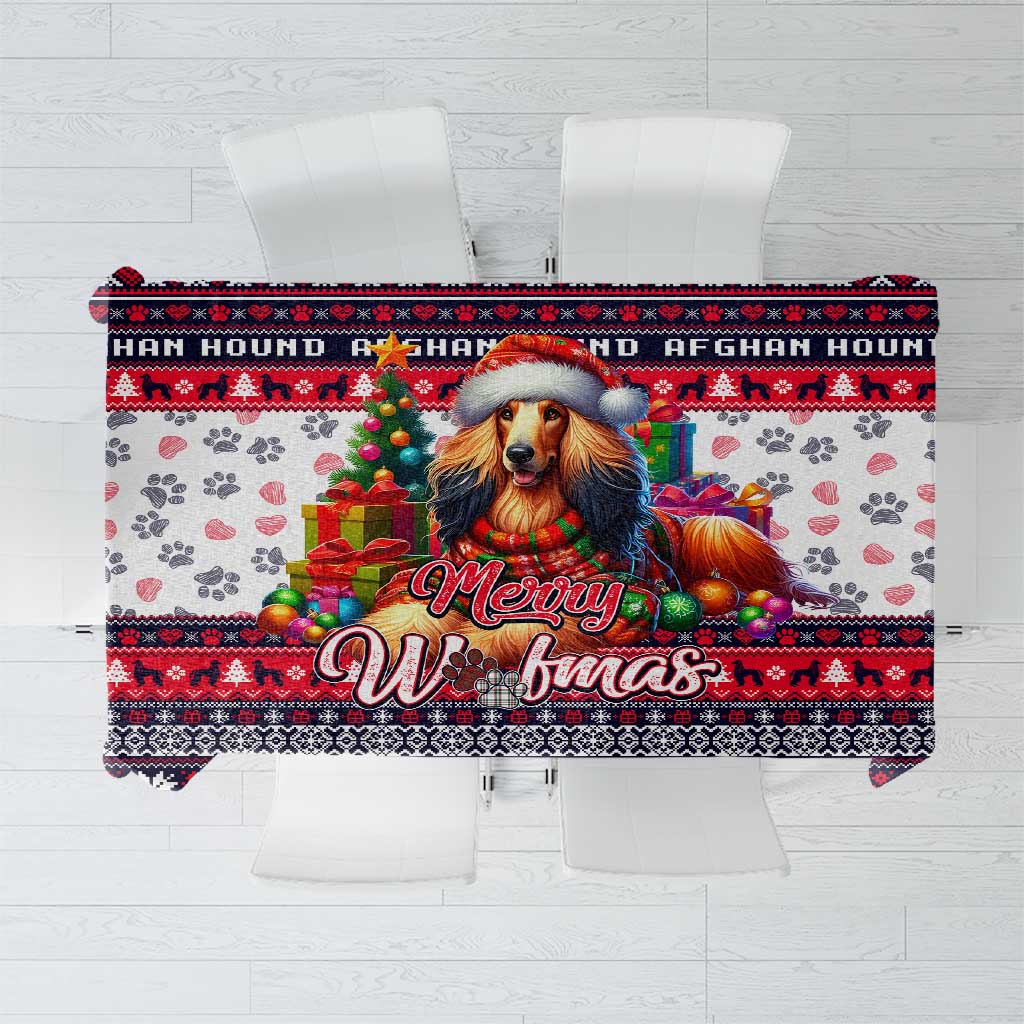 Afghan Hound Merry Woofmas Tablecloth Christmas Dog Art Style - Wonder Print Shop