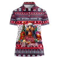 Afghan Hound Merry Woofmas Women Polo Shirt Christmas Dog Art Style - Wonder Print Shop