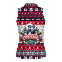 Afghan Hound Merry Woofmas Women Sleeveless Polo Shirt Christmas Dog Art Style - Wonder Print Shop