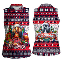 Afghan Hound Merry Woofmas Women Sleeveless Polo Shirt Christmas Dog Art Style - Wonder Print Shop