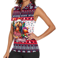 Afghan Hound Merry Woofmas Women Sleeveless Polo Shirt Christmas Dog Art Style - Wonder Print Shop
