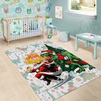 Cheer Santa Claus T-Rex Area Rug Merry Beermas Christmas - Wonder Print Shop