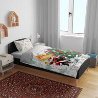 Cheer Santa Claus T-Rex Bedding Set Merry Beermas Christmas - Wonder Print Shop