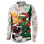 Cheer Santa Claus T-Rex Button Sweatshirt Merry Beermas Christmas - Wonder Print Shop