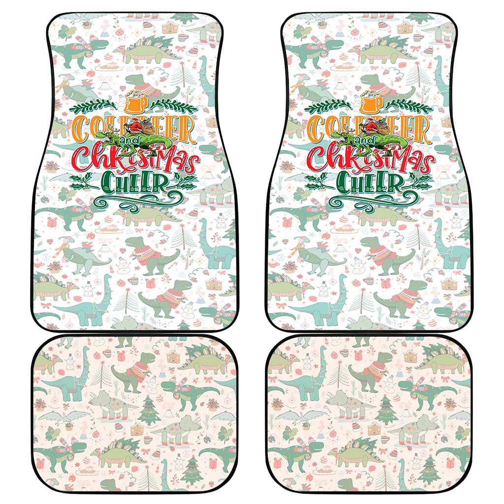 Cheer Santa Claus T-Rex Car Mats Merry Beermas Christmas - Wonder Print Shop