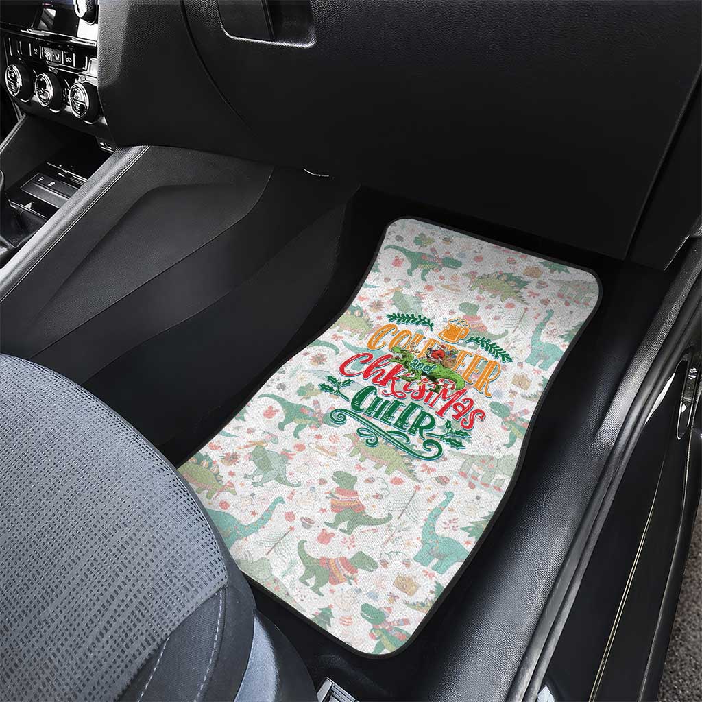 Cheer Santa Claus T-Rex Car Mats Merry Beermas Christmas - Wonder Print Shop