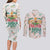Cheer Santa Claus T-Rex Couples Matching Long Sleeve Bodycon Dress and Long Sleeve Button Shirt Merry Beermas Christmas - Wonder Print Shop