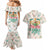 Cheer Santa Claus T-Rex Couples Matching Mermaid Dress and Hawaiian Shirt Merry Beermas Christmas - Wonder Print Shop