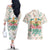 Cheer Santa Claus T-Rex Couples Matching Off The Shoulder Long Sleeve Dress and Hawaiian Shirt Merry Beermas Christmas - Wonder Print Shop