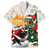 Cheer Santa Claus T-Rex Family Matching Mermaid Dress and Hawaiian Shirt Merry Beermas Christmas - Wonder Print Shop