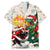 Cheer Santa Claus T-Rex Family Matching Mermaid Dress and Hawaiian Shirt Merry Beermas Christmas - Wonder Print Shop