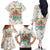 Cheer Santa Claus T-Rex Family Matching Off The Shoulder Long Sleeve Dress and Hawaiian Shirt Merry Beermas Christmas - Wonder Print Shop