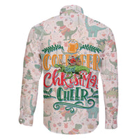 Cheer Santa Claus T-Rex Family Matching Off Shoulder Maxi Dress and Hawaiian Shirt Merry Beermas Christmas - Wonder Print Shop