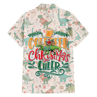 Cheer Santa Claus T-Rex Family Matching Short Sleeve Bodycon Dress and Hawaiian Shirt Merry Beermas Christmas - Wonder Print Shop