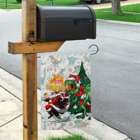 Cheer Santa Claus T-Rex Garden Flag Merry Beermas Christmas - Wonder Print Shop