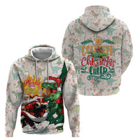 Cheer Santa Claus T-Rex Hoodie Merry Beermas Christmas - Wonder Print Shop
