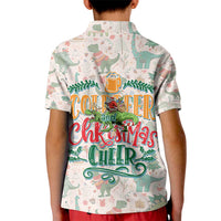 Cheer Santa Claus T-Rex Kid Polo Shirt Merry Beermas Christmas - Wonder Print Shop