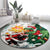 Cheer Santa Claus T-Rex Round Carpet Merry Beermas Christmas